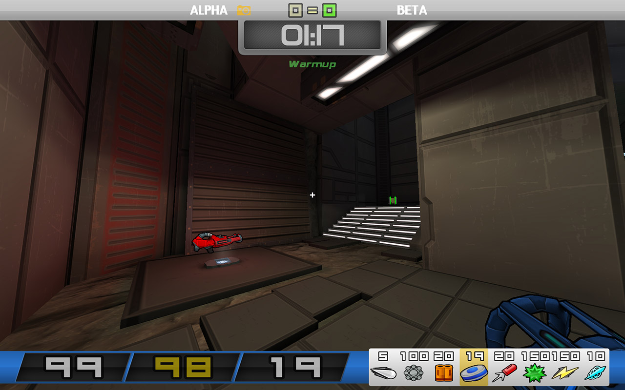 Screenshot of the game Warsow version 1.0, showcasing the 'spec' HUD.