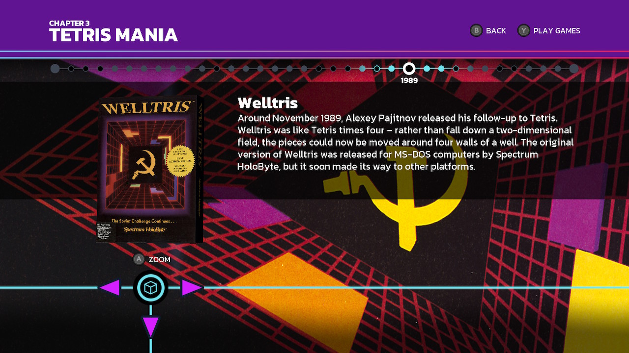 A screenshot from the game Tetris Forever showing the entry for Welltris